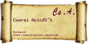 Cserei Acicét névjegykártya